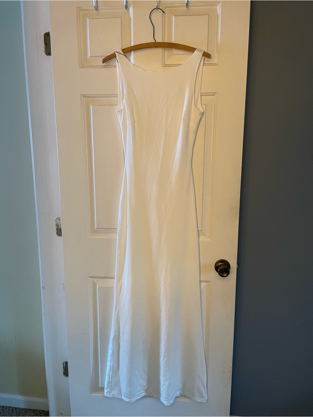 superdown White Satin Maxi Slip Dress